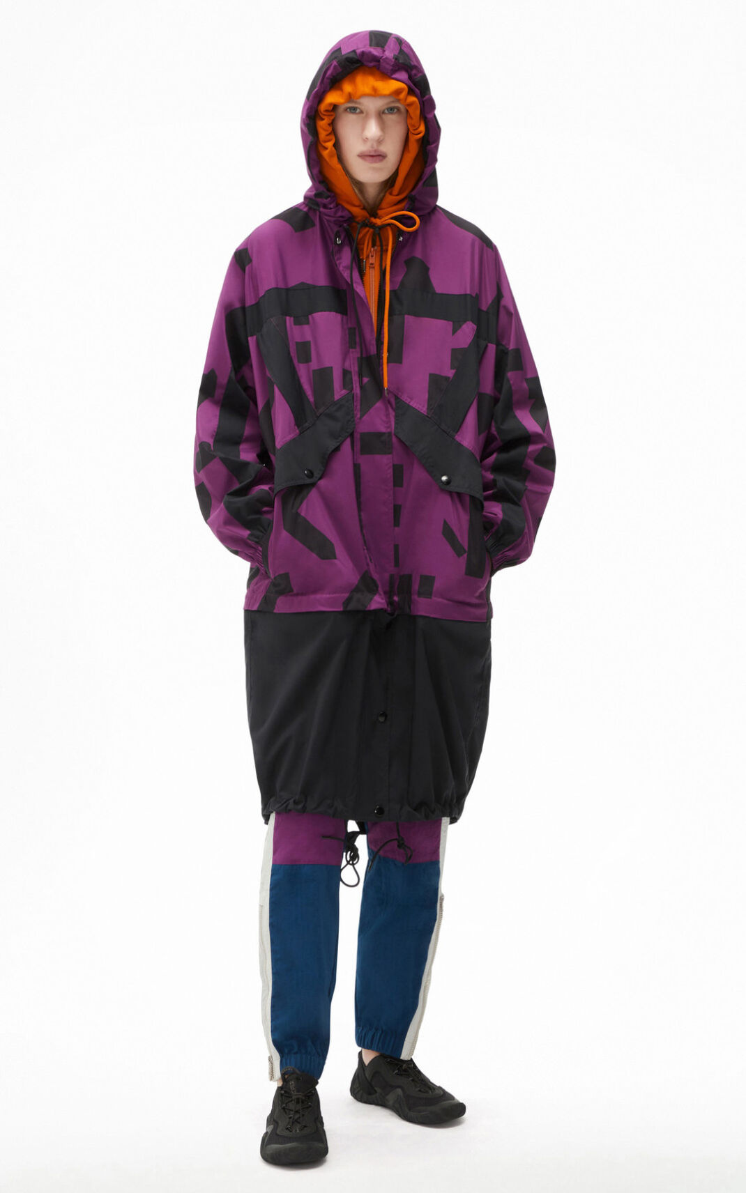 Parkas Kenzo Sport long windstopper with monogram Femme Violette | IJKL-08714